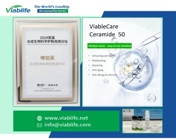 Herzlichen Glückwunsch an Viablife! ViableCare Ceramide 50 gewinnt den „Synthetic Biotechnology Innovative Ingredients Award“!