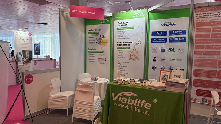 Willkommen am Stand Nr. EU88 von Viablife auf der In-Cosmetics Global!