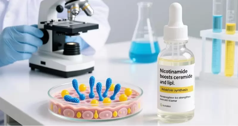 Nicotinamid fördert die Ceramid- und Lipidsynthese und stärkt so die Hautbarriere