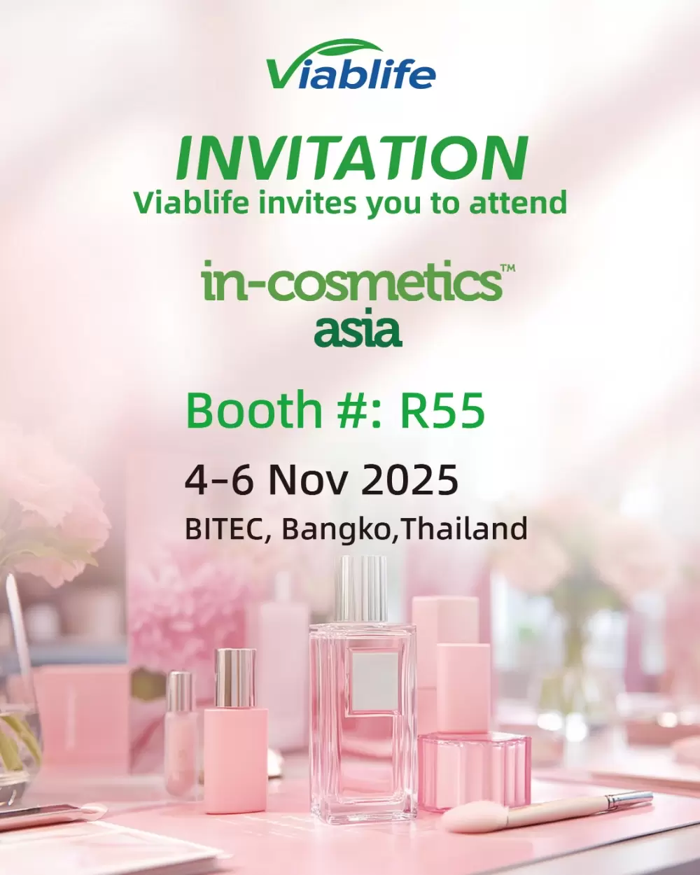 Viablife nimmt an der in-cosmetics Asia 2025 teil!