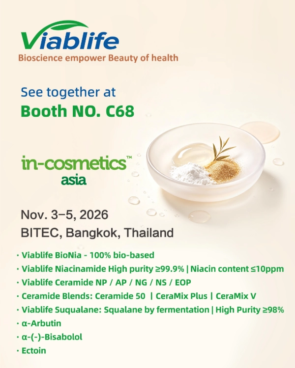 Viablife auf der in-cosmetics Asia 2026 Viablife at in-cosmetics Asia 2026